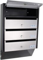 Rottner Depot 4 mailbox system, steel, silver/black, 4...