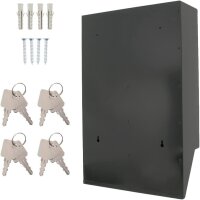 Rottner Depot 4 mailbox system, steel, silver/black, 4 compartments, nameplate holder, cylinder lock, 2 keys per compartment, 600x385x140 mm, incl. mounting material