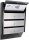Rottner Depot 4 mailbox system, steel, silver/black, 4 compartments, nameplate holder, cylinder lock, 2 keys per compartment, 600x385x140 mm, incl. mounting material
