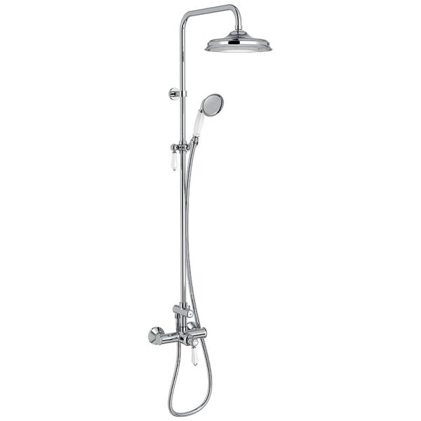 Jacob Delafon Louise shower system E24368-CP, chrome-plated, with thermostat, height-adjustable, hand and overhead shower