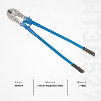 Högert Technik Bolzenschneider 900mm, Stangenschere, extra gehärtete Klingen, Chrom-Molybdän-Stahl, Profi-Qualität