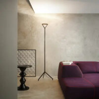 Luceplan Lola D15ND Stehleuchte, höhenverstellbar, Deckenfluter, schwenkbarer Kopf, Schnurdimmer, R7s, schwarz