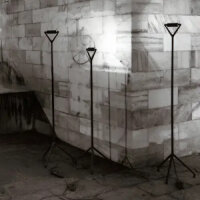 Luceplan Lola D15ND Stehleuchte, höhenverstellbar, Deckenfluter, schwenkbarer Kopf, Schnurdimmer, R7s, schwarz