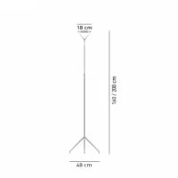 Luceplan Lola D15ND Stehleuchte, höhenverstellbar, Deckenfluter, schwenkbarer Kopf, Schnurdimmer, R7s, schwarz