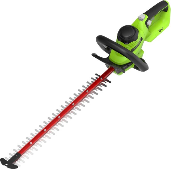Greenworks GD24HT61 Akku-Heckenschere, 24V, 61cm Doppelklinge, schnittstark bis 25,4mm, 3200 spm, ohne Akku/Ladegerät, 3 Jahre Garantie
