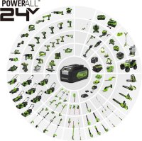 Greenworks GD24HT61 Akku-Heckenschere, 24V, 61cm Doppelklinge, schnittstark bis 25,4mm, 3200 spm, ohne Akku/Ladegerät, 3 Jahre Garantie