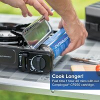 Campingaz CampBistro DLX Stopgaz Gaskocher, tragbar, Piezozündung, Sicherheitsventil, für Kartuschenbetrieb