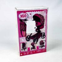 Bayer Design 17023AA Kombi-Puppenwagen, verstellbarer Griff, Jogger-Option, schwenkbare Vorderräder, mit Tasche, bordeaux