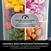 Ninja TB401EU 3-in-1 Standmixer, 1200W, Küchenprozessor, Mix- & Hackbehälter, Teigbehälter, Portionsbecher, Knethaken, Schwarz