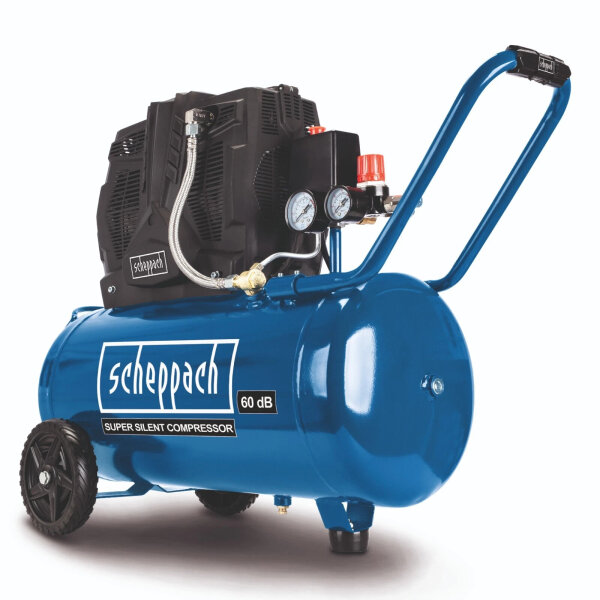 Scheppach HC51Si compressor, oil-free, silent, twin cylinder, quiet, 50L, compressed air, whisper-quiet operation