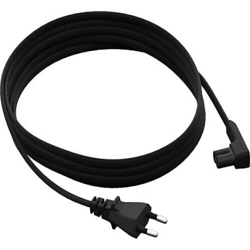 Sonos PCS1LEU1BLK power cable, black, replacement cable, compatible with Sonos speakers, 2-pin, 2 meters long