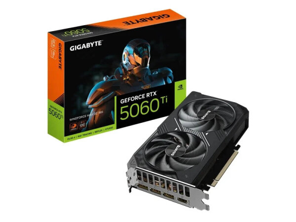 Gigabyte GeForce RTX 5060 Ti Windforce Max OC, 16GB GDDR7, DLSS4, Gaming Graphics Card, Quiet Cooling, HDMI/DP