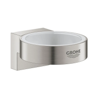Grohe Selection holder, model 41027DC0, for glass or soap dispensers, stainless steel look, wall-mountable