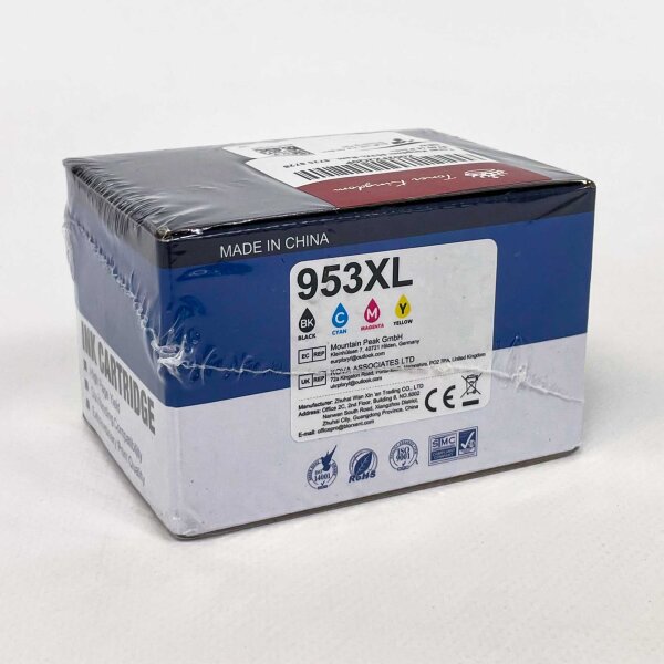 Toner Kingdom 953XL, 4er Pack Tintenpatronen, kompatibel mit HP, Schwarz/Cyan/Magenta/Gelb, hohe Reichweite
