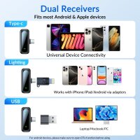 Wireless mini microphone with LED display, noise cancellation, battery indicator, compatible with iPhone & USB-C, ideal for vlogging & TikTok