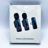 Wireless mini microphone with LED display, noise cancellation, battery indicator, compatible with iPhone & USB-C, ideal for vlogging & TikTok