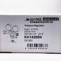 ClassicControl Flaschendruckminderer KH14200N, für Argon/CO2, 200 bar, 24 L/min, Anschlüsse W21.8x1, G1/4"