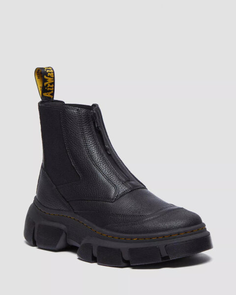 Dr. Martens Dmxl Zip Chelsea Boots, size 45, black leather, side zip, robust sole