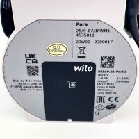 Wilo Para 25/9-87/PIWM1 Circulating Pump, 1~230V, 3-87W, 50/60Hz, IPX4D, energy efficient, model 4535811