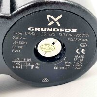 Grundfos UPMXL 25-125 130 high-efficiency low-energy pump, heating pump, 230V, 50/60Hz, IPX2D, slight signs of wear