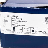 HOPPE lever handle set Liège 1540/3357N, door fitting, 67-72 mm, white, durable, modern design