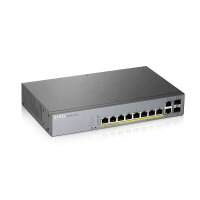 ZYXEL GS1350-12HP, 12-Port Netzwerk Switch, PoE+, 2 SFP...