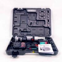 MEZ battery-powered crimping machine MEZ 1525-50, used, including 2 batteries, charging station, 6 attachments, original packaging damaged