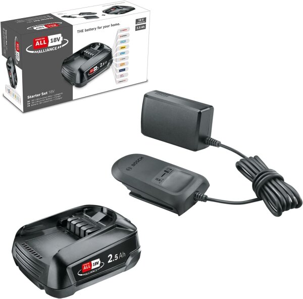 Bosch 18V Starter Set, 2.5Ah battery, charger, compatible with POWER FOR ALL devices, model 1600A02625