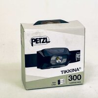 PETZL Tikkina E060AB00 Headlamp, LED, black, 300 lumens, 3 light modes, compact, for outdoor activities