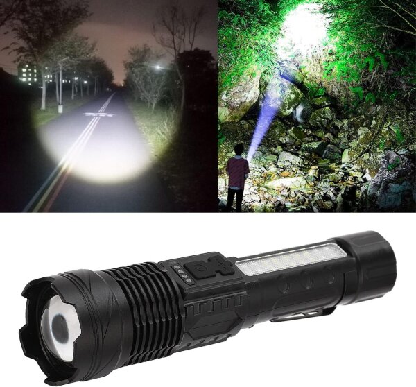 LED-Taschenlampe Y2-fl0010-2pc, Outdoor, 2er Set, wiederaufladbar per USB, 10Kwh/1000h, für Außenbeleuchtung