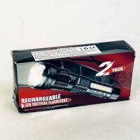 LED-Taschenlampe Y2-fl0010-2pc, Outdoor, 2er Set, wiederaufladbar per USB, 10Kwh/1000h, für Außenbeleuchtung