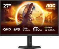 AOC Q27G4XD Gaming Monitor 27", WQHD, 180Hz, Fast IPS, 0.5ms, Adaptive Sync, HDR400, G-Sync, höhenverstellbar, HDMI/DP, Schwarz