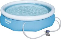 Bestway Fast Set Pool 305x76 cm, round pool with filter pump, above-ground pool, self-assembling, blue