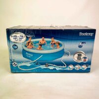 Bestway Fast Set Pool 305x76 cm, round pool with filter pump, above-ground pool, self-assembling, blue