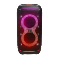 JBL PartyBox Stage 320, portable Bluetooth speaker, 240 watts, light effects, splashproof, microphone and guitar input