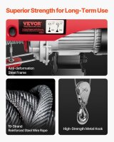 VEVOR Electric Hoist 598.7 kg, Model with Remote Control, 110V, 4.3 m Cable, Lifting Device for Workshop, Warehouse, Construction Site, Attic