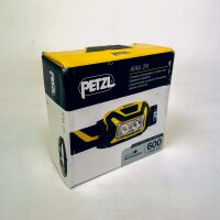 PETZL ARIA 2R Headlamp, 600 lumens, rechargeable, compact, waterproof, robust, black/yellow, white light