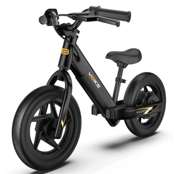 YBIKE 12-inch electric balance bike, adjustable seat, training vehicle for children 3-5 years old, suitable for boys & girls