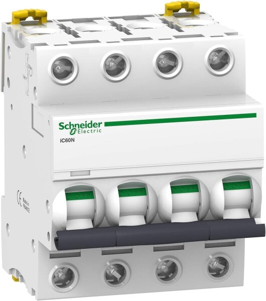 Schneider Electric Acti9 iC60N A9F77440, 4-poliger Leitungsschutzschalter, 40A, C-Charakteristik, 6kA/10kA, Miniatur-Ausführung