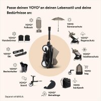 Stokke YOYO3 frame black, stroller frame, 5-point harness, adjustable backrest, sun canopy extension, padded straps