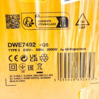 Dewalt DWE7492 Table Saw 250 mm, 2000 W, 230 V, 50 Hz, 4800 rpm, incl. saw blade, cardboard packaging