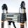 3.8 m telescopic ladder, extendable 1.9 m + 1.9 m, folding ladder, 150 kg load capacity, multi-purpose ladder for house, attic, garden, with scratches