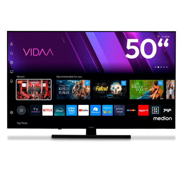 MEDION X8502504 50" QLED Smart TV with Dolby Vision, HDR, DTS:X, Dolby Atmos and PVR function
