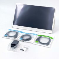 Portable 15.6 inch monitor, white, versatile input...