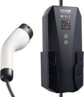 VEVOR EV-B06-EU003B Portable 3.68 kW EV charger with LCD, Type 2 cable, 16A, 1-phase, IP66 waterproof, 8.6m cable