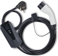 VEVOR EV-B06-EU003B Portable 3.68 kW EV charger with LCD, Type 2 cable, 16A, 1-phase, IP66 waterproof, 8.6m cable