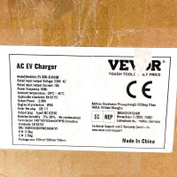 VEVOR EV-B06-EU003B Portable 3.68 kW EV charger with LCD, Type 2 cable, 16A, 1-phase, IP66 waterproof, 8.6m cable