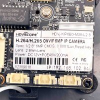 HDVSCOPE HDV-XIP6E0-M38-L2 8 IP Kamera, gloss grau, 2.8 mm Linse, Power DC12V + POE 48V/200 mA
