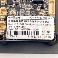 HDVSCOPE HDV-XIP6E0-M38-L2 IP Kamera, matt grau, 2.8 mm Linse, Power DC12V + POE 48V/200 mA