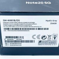 Samsung Galaxy Note 20 5G SM-N981B/DS Smartphone, 256 GB, Dual-SIM, Mystic Gray